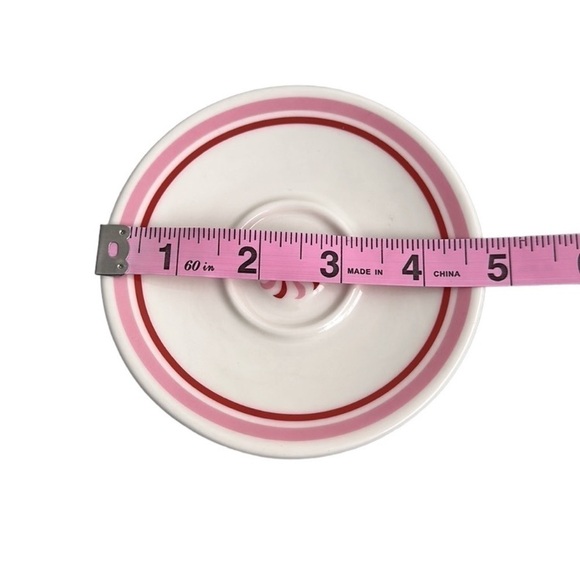 Starbucks Candy Cane Striped Holiday Design Espresso Cups & Saucers Set of 4 - Picture 7 of 9